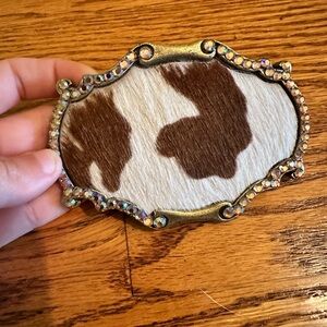 Cowhide Belt Buckle Piece With Little Studs | Size OS